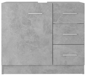 betonszürke szerelt fa mosdószekrény 63 x 30 x 54 cm