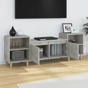 betonszürke szerelt fa TV-szekrény 160x35x55 cm