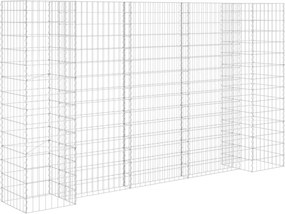 vidaXL H alakú acéldrót virágtartó gabion 260 x 40 x 150 cm