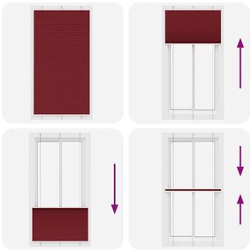 pliszírozott redőny Bordeaux piros 105x200 cm szövetszélesség