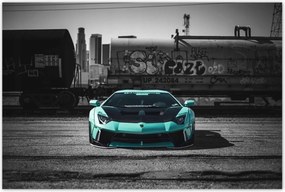 Poszterek 120x80 Türkiz Lamborghini