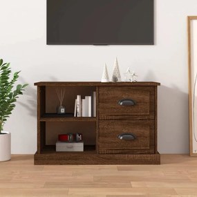 Barna tölgyszínű szerelt fa TV-szekrény 73x35,5x47,5 cm