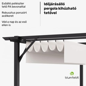 Blumfeldt Pantheon Robust, pergola, 3 x 3 m, időjárásálló porszórt acél, időjárásálló