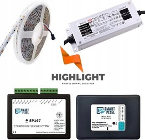 5m Rgb+cct Led szett 24V 20W SK6812 szekvenciális 8 kimenet digitális alkalmazás