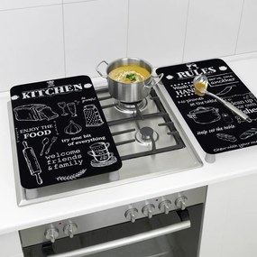 Edzett üveg tűzhely fedőlap szett 2 db-os 52x30 cm Kitchen Rules – Maximex