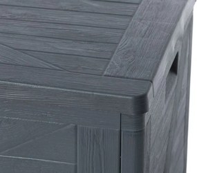 TOOMAX Kerti műanyag tároló doboz WOOD 420 L grafit