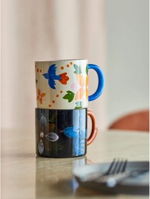 Fekete-bézs kerámia bögre szett 2 db-os 300 ml Maricala – Bloomingville