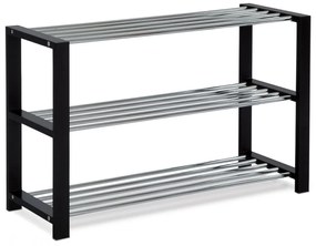 83168-12 Depozit modern pentru pantofi cu rafturi cromate în negru