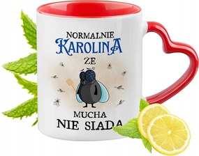 Karolina Piros Bögre Szív Alakú Füllel Ajándék