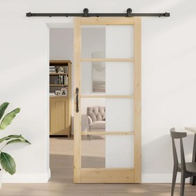 Csúszóajtó ORKDAL Barna 86 x 211 cm Fa és fém