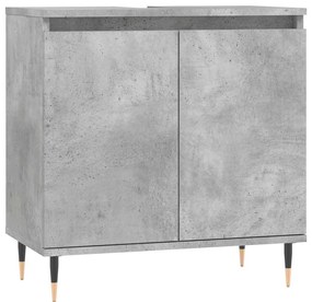 betonszürke szerelt fa fürdőszobaszekrény 58x33x60 cm
