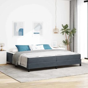 Boxspring ágy matraccal Sötétszürke 200 x 200 cm Bársony