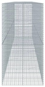 horganyzott vas gabion kosár fedéllel 800 x 100 x 200 cm