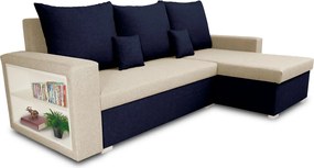 SAMI Kinyitható sarokkanapé Krém/sötétkék