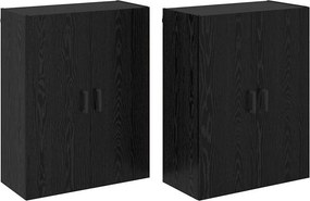 vidaXL Fali szekrény 2 pcs Fekete tölgy 69,5 x 34 x 90 cm Faanyag