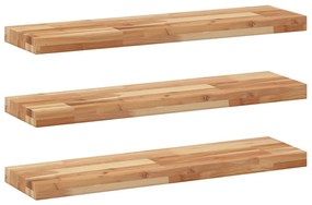 3 db olajbevonatú tömör akácfa függőpolc 100 x 20 x 4 cm