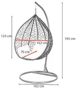 Havanna függőfotel fekete-fehér
