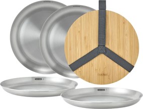 Ezüstszínű rozsdamentes acél tányér készlet 4 db-os ø 25,5 cm – Black + Blum