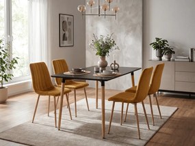 Mustárszínű bársonyszék LAVA