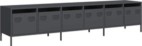 vidaXL antracitszürke hidegen hengerelt acél TV-szekrény 202x39x43,5cm