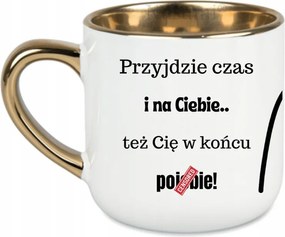 Elegáns bögre "Eljön az idő és te" ajándék a munkához 400 Fehér