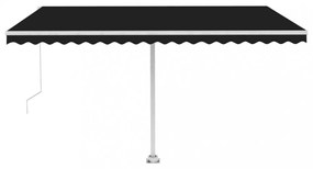 antracitszürke kézzel kihúzható LED-es napellenző 400 x 350 cm