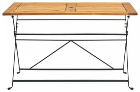 Tömör akácfa összecsukható kerti asztal 120 x 70 x 74 cm