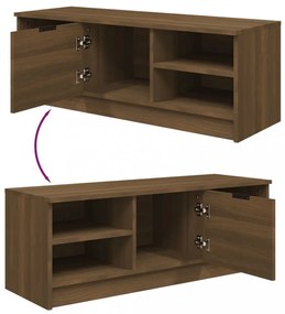 barna tölgyszínű szerelt fa TV-szekrény 102 x 35,5 x 36,5 cm