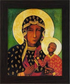 Vászonkép 30x25 Szűz Mária Wenge Keret