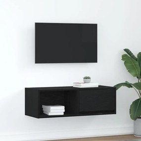 fekete tölgy színű szerelt fa TV-szekrény 80x31x25,5 cm