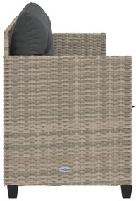 Világosszürke polyrattan napozóágy párnával