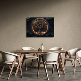 Üveg kép – Életfa lávában I. (70x50 cm)