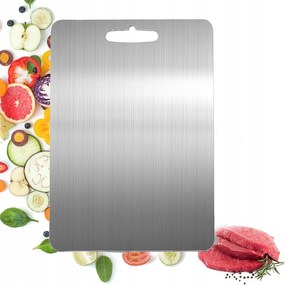 Vágódeszka 46x30cm Kétoldalas Rozsdamentes Acél Konyhai Vágódeszka