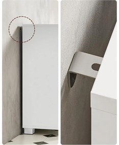 Mosdó alatti szekrény, fürdőszobai szekrény 3 nagy fiókkal, 30 x 70 x 64 cm, fehér