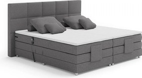 Elektromos állítható ágy, boxspring, szürke, 180x200, MURKO NEW