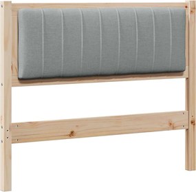 vidaXL Kárpitozott fejtámla Világosszürke 100 cm Tömör fenyőfa