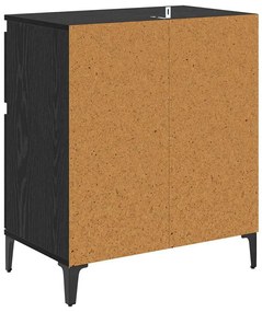 Széf fiókkal Fekete tölgy 60 x 35 x 70 cm Műszaki fa és vas