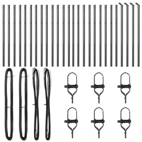Kerítéstartók 26 db Szürke Ø32 mm 80 cm Horganyzott Acél