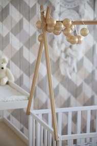 Bükkfa kiságy Teepee 120x60 cm fehér