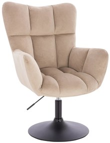 HR650N Latte modern velúr szék fekete lábbal
