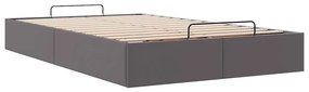 Ottomán ágykeret matrac nélkül szürke 120x190 cm műbőr