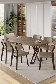Axton étkezőgarnitúra, atlanti fenyő-cappuccino, 168 cm – TR240CHR2725