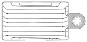 Fényes ezüstszínű öntapadós rozsdamentes acél fürdőszobai polc Valognes – Wenko