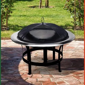 monzana® Rozsdamentes acél kandalló Ø75 cm