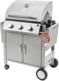 OKLAHOMA BBQ gázgrill, 3 égővel, nyomáscsökkentő szeleppel, ezüst Penta CZ