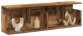 antik fa színű szerelt fa faliszekrény 100 x 20 x 30 cm