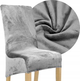 XXL Székhuzat Világos Szürke Velúr Plüss Rugalmas Csúszásgátló