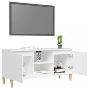 fehér TV-szekrény tömör falábakkal 103,5 x 35 x 50 cm