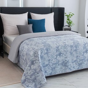 FLOWERS ágytakaró kék/szürke Méret: 200 x 220 cm