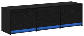 TV Szekrény LED Fekete Tölgy 140x34x40 cm Szerelt Fa